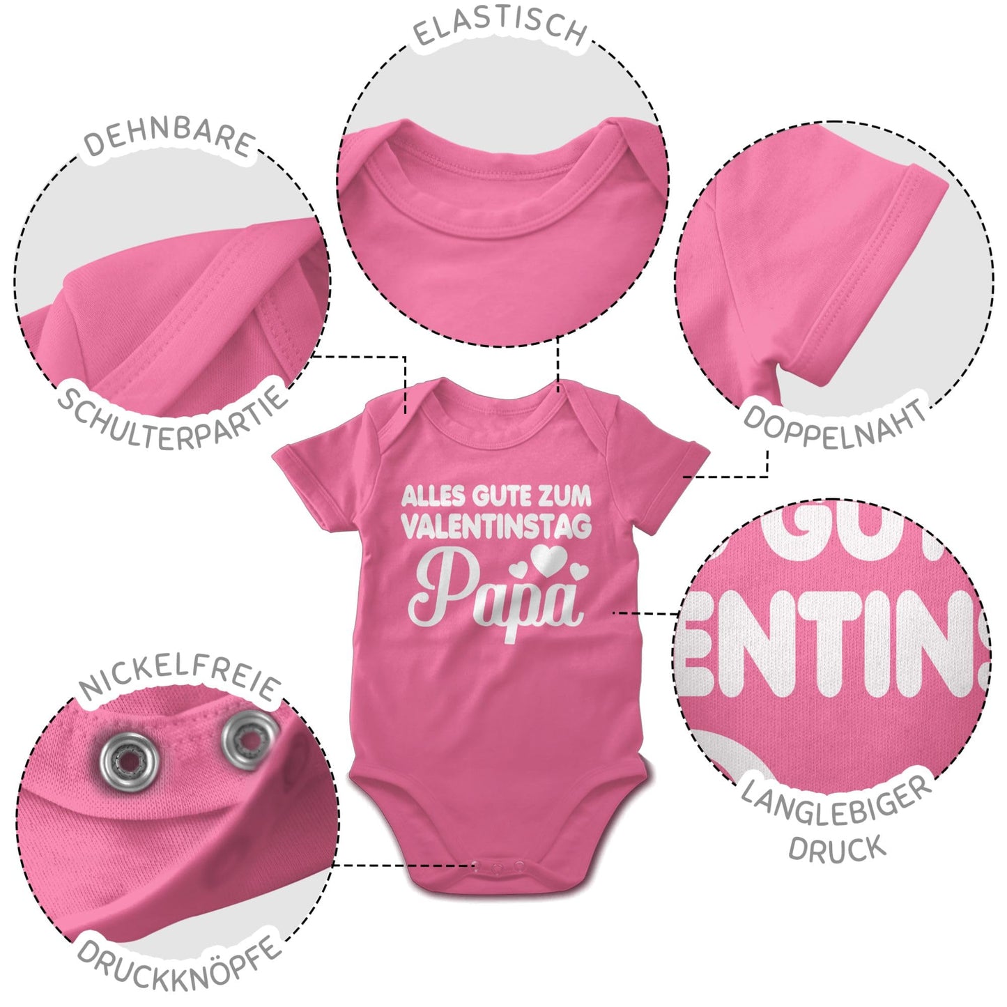 Baby Body Junge Mädchen - Partner - Alles gute zum Valentinstag Papa - weiß