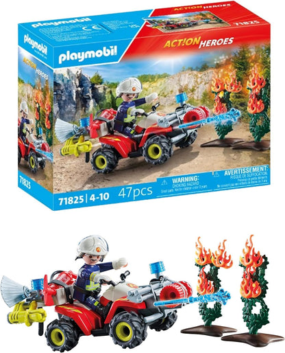 PLAYMOBIL Action Heroes 71464 Fire Boat with Aqua Scooter, Exciting Water Rescue, Includes Diving Goggles, Flippers and Life Jacket, Realistic Toy for Children from 4 Years