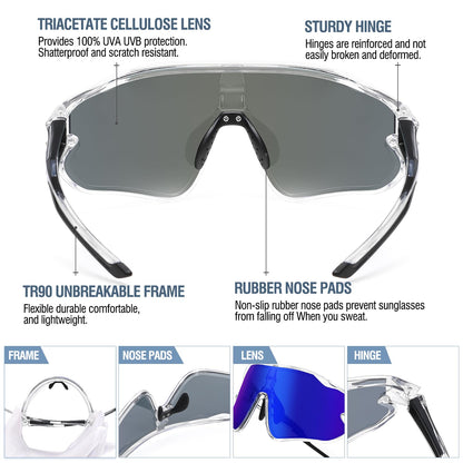 DUCO DK268 Children's Sunglasses Youth Baseball Sunglasses Lightweight TR90 Frame UV400 Sports Cycling Sunglasses for Boys Girls