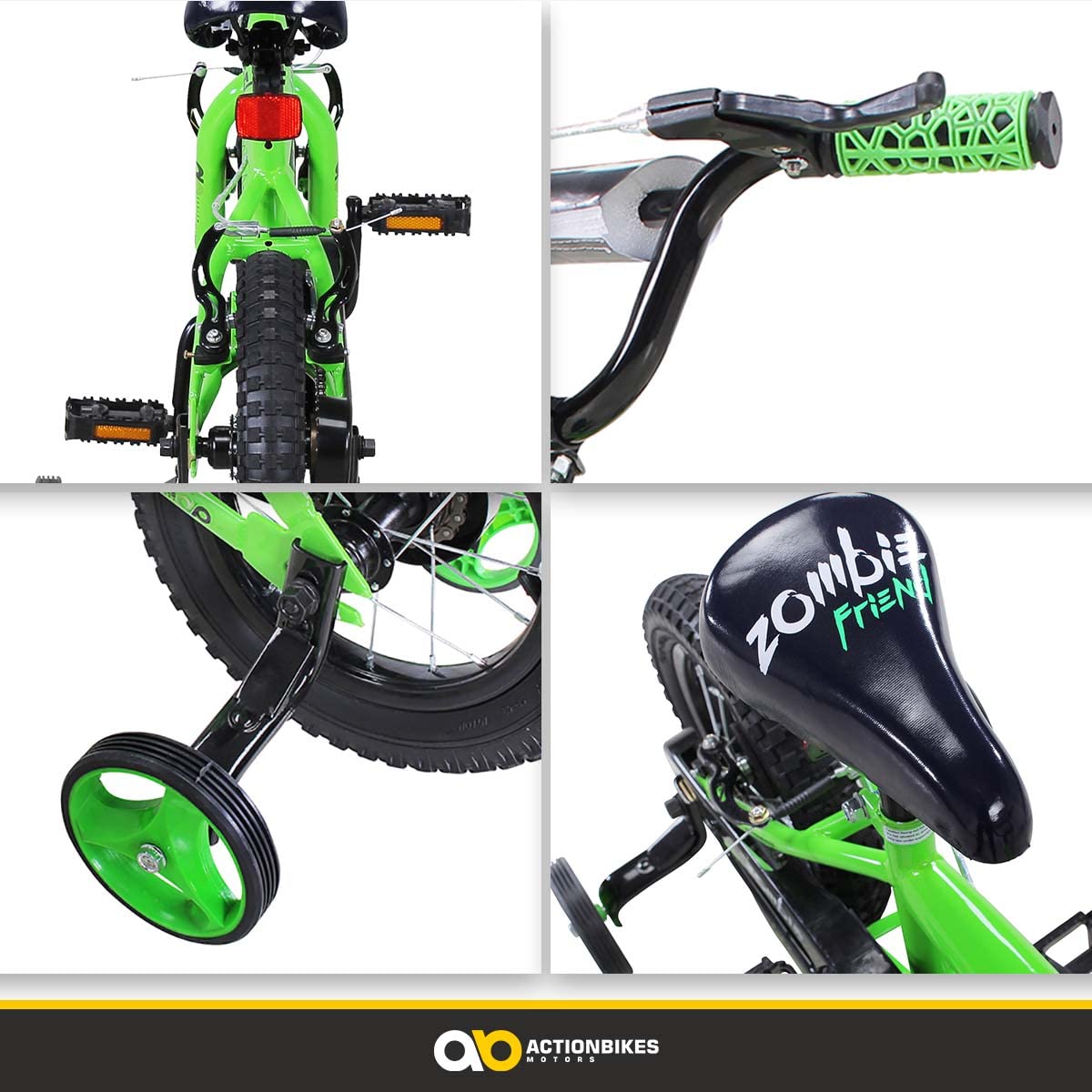 Actionbikes Kinderfahrrad Zombie | 12 16 20 Zoll - V-Brake Bremsen - Fahrrad für Kinder von 2-9 Jahren - Schutzblech v. / h - Kinder Fahrrad für Mädchen & Jungen - Fahrräder - Bicycle - Kinderrad - Meloni2