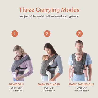 Ergobaby Embrace Babytrage für Neugeborene 3,2-11,3 kg, Oxford Blue