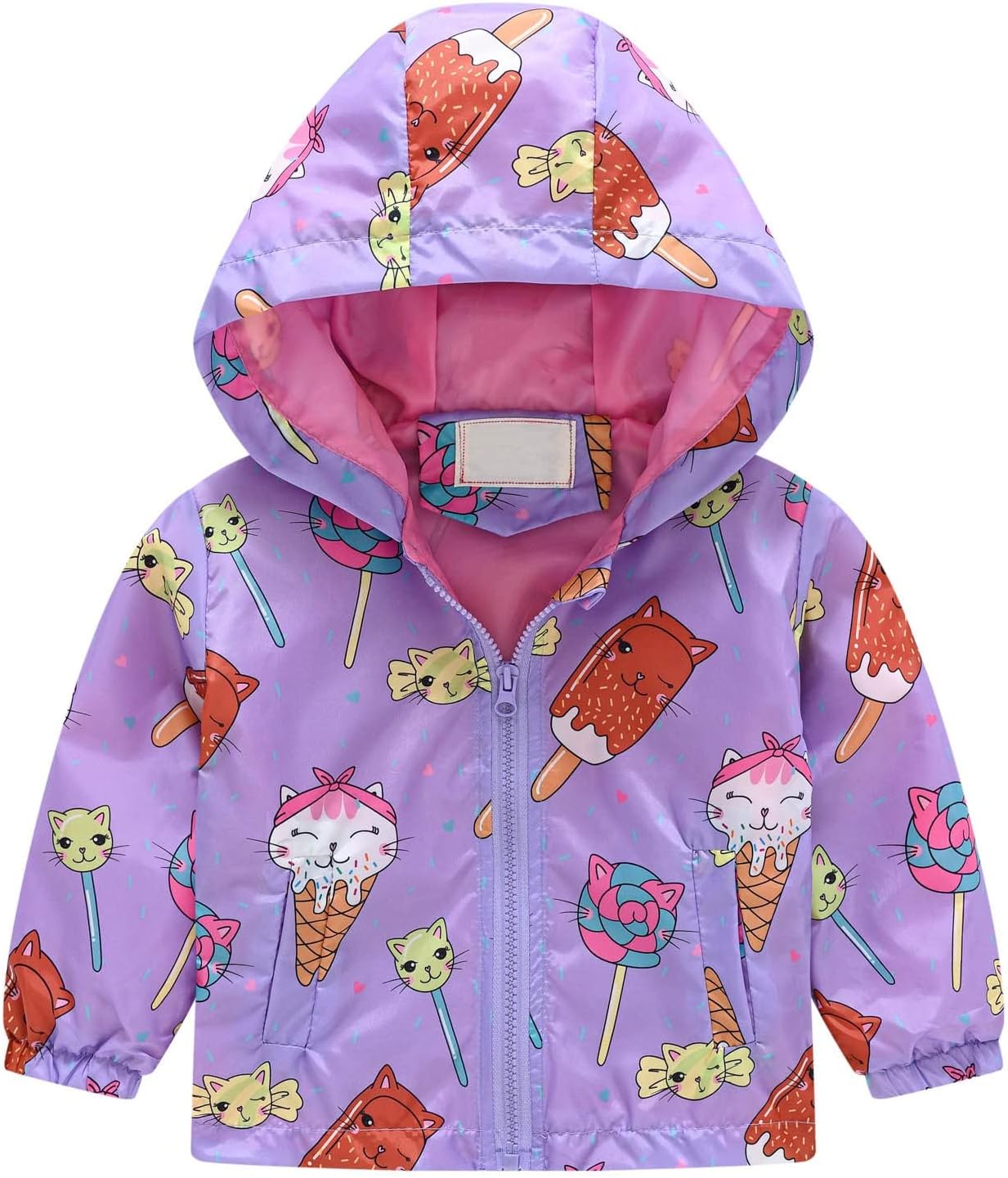 KQIVAM Children's Rain Jacket Transition Jacket Waterproof Outdoor Jacket Windproof with Hood Waterproof Jacket for Children Unisex Rainwear for Girls and Boys 