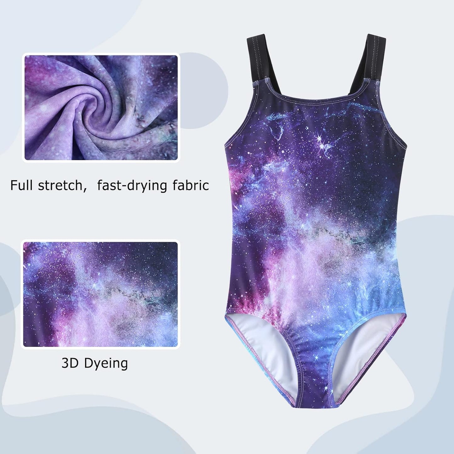 Swimsuit Girls Children One-Piece Swimwear Girls Teenagers Hawaii Elastic Wide Straps Swimsuit 110-164 / 6-16 Years