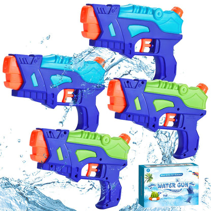 (4-Pack) Wasserpistolen für Kinder, Wasserpistolen Spritzpistolen für Schwimmbad im Freien, Beste Sommer Wasser Kampf Spielzeug Geschenke für Jungen Mädchen, Training Spielzeug für Haustiere
