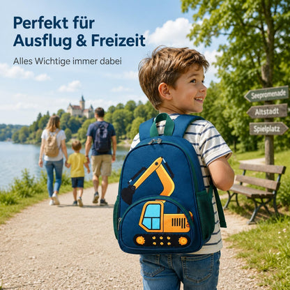 Kinderrucksack Jungen Kinder Rucksack Tagesrucksack Vorschulrucksack Kindergartentasche Schulrucksack für Schule Kita 38cm 3-8Y