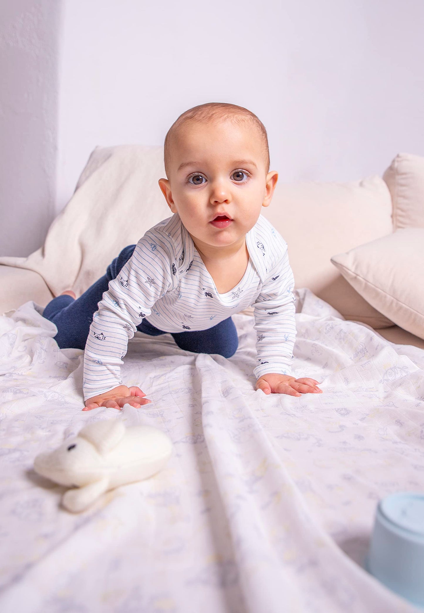 Stellou & friends Baby Body, 100% Bio-Baumwoll Wickelbody 3er MultiSet, kuschelweiche und hochwertige Kinder Kleidung für Jungs und Mädchen, Langarm & Kurzarm-body, OEKO-TEX 100 Zertifiziert