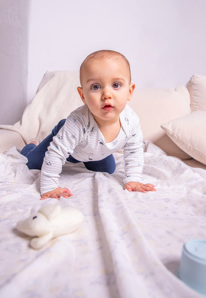 Stellou & friends Baby Body, 100% Bio-Baumwoll Wickelbody 3er MultiSet, kuschelweiche und hochwertige Kinder Kleidung für Jungs und Mädchen, Langarm & Kurzarm-body, OEKO-TEX 100 Zertifiziert