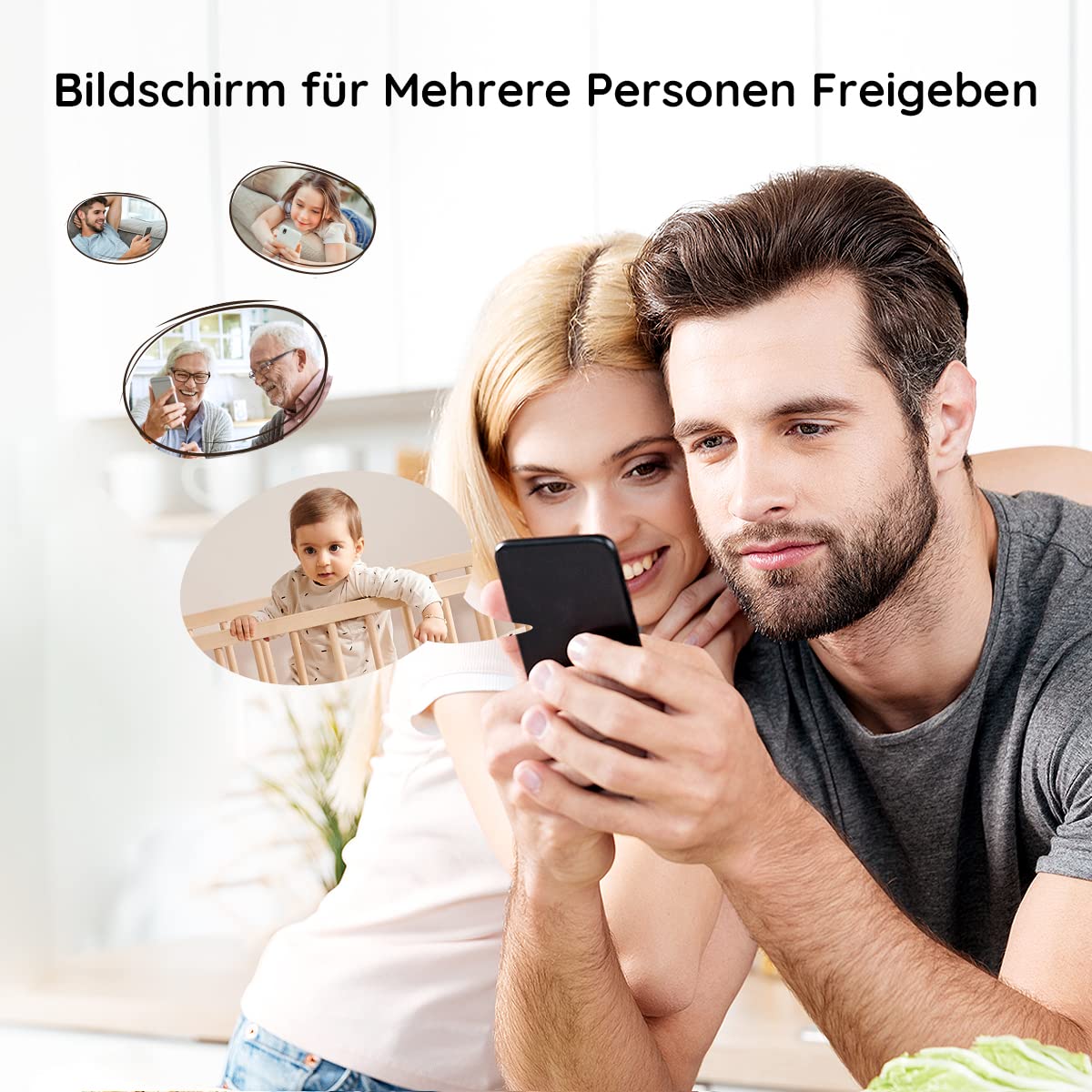 BOIFUN Babyphone mit Kamera 2K, 5-Zoll-Display, 360° PTZ, Nachtlicht | Nachtlicht, IR Nachtsicht, 360° Kamera, Handy, Weinen/Bewegungs/Geräuscherkennung, Bewegungsverfolgung, Temp&Feuchteerfassung