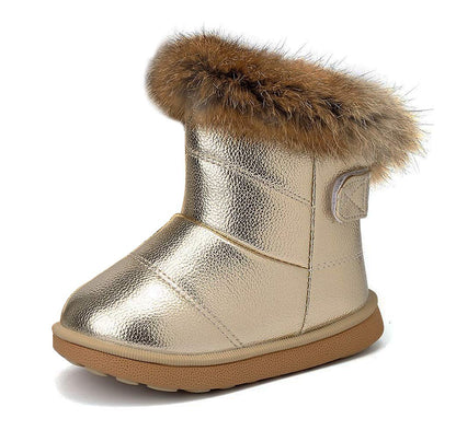 KVbabby Winter Shoes, Girls’ Warm Lined Winter Boots, Children's Ankle Boots, Waterproof Snow Boots, Soft Soles, Slip-On Boots