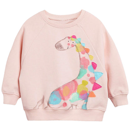 CM-Kid Girls' Long-Sleeved Sweatshirt, Children's Shirts, Cotton, Warm Tops, 1-7 Years, Size 92-122