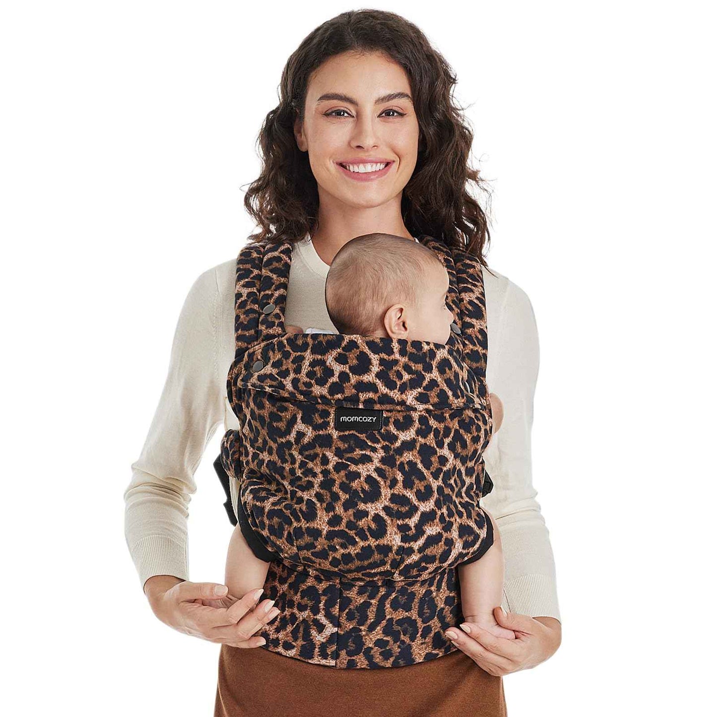 Momcozy Babytrage aus 100% Baumwolle – Baby Carrier für Kleinkind (3-24 Monate, 3,2-20 kg) · Ergonomische M-Position · X-Rücken · Taillengurt 64-127cm, Khaki