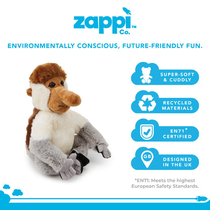 Zappi Co Rhinoceros Rhinoceros Plush Toy (22 cm) Horned Miracle - Soft, Cuddly, 100% Recycled - Mighty African Friend