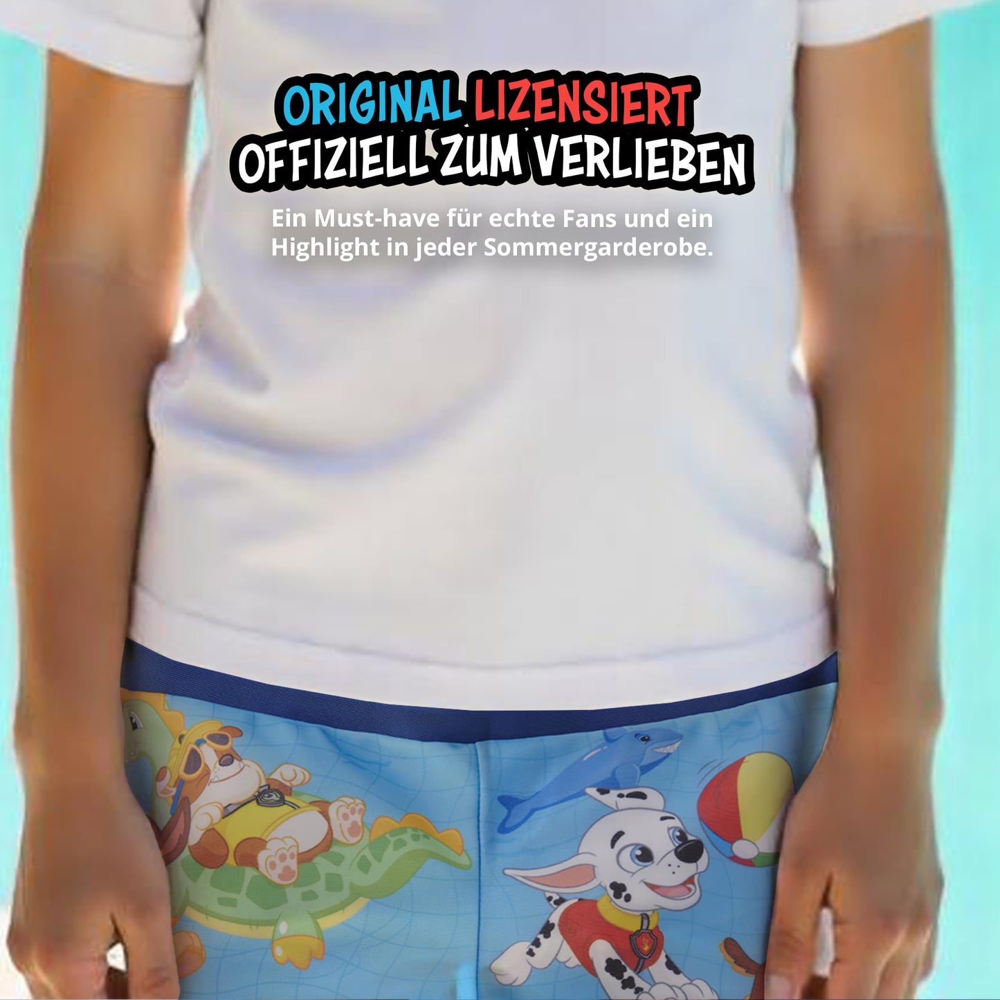 United Labels Paw Patrol Badehose für Jungen, Blau, Badeshorts Kinder, Schwimmhose