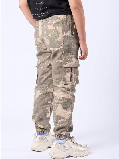 NATUST Jungen Cargohose Kinder Freizeithose mit Elastischem Bund