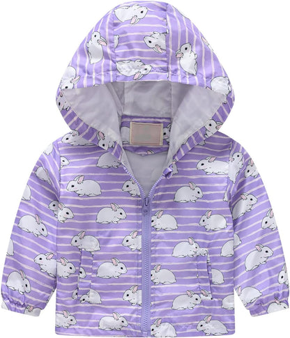 KQIVAM Children's Rain Jacket Transition Jacket Waterproof Outdoor Jacket Windproof with Hood Waterproof Jacket for Children Unisex Rainwear for Girls and Boys 