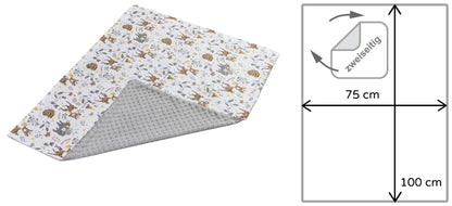 Medi Partners Babydecken Baby 100% Baumwolle Krabbeldecke Babydecke 75x100cm doppelseitig Kinderbett Minky Kuscheldecke Kinderwagen (REH mit grauem Minky)