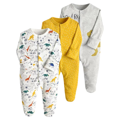 amropi Baby Mädchen Schlafstrampler 3er Pack Jungen Pyjamas Baumwolle Overalls Strampler für 0-12 Monate
