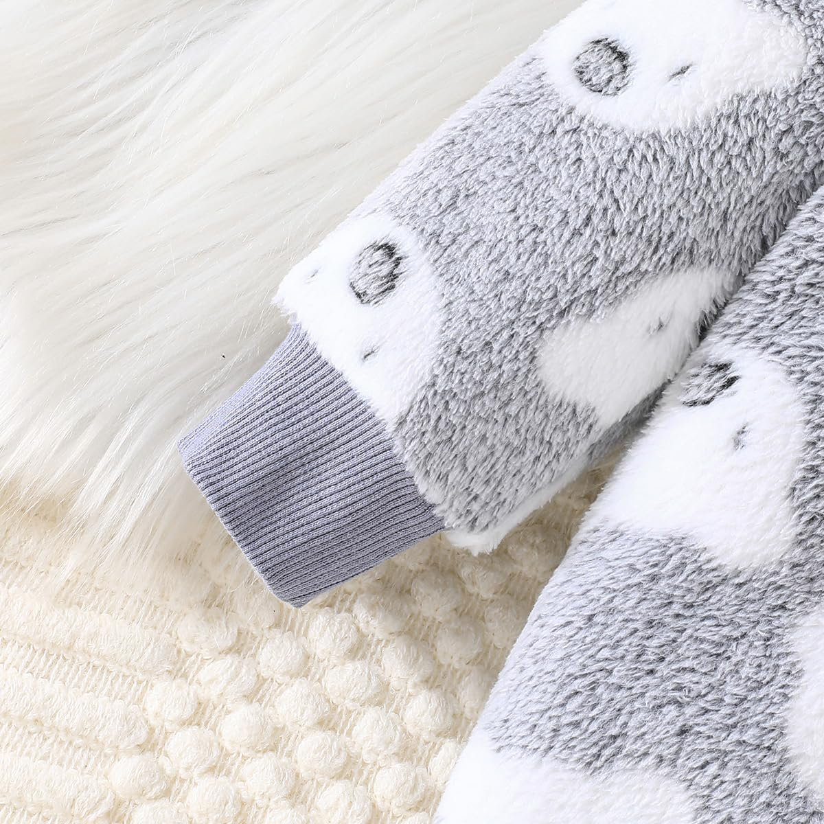 Yanmucy Newborn Baby Winter Romper with Hood Cartoon Bear Baby Snowsuit Warm Fleece Zip Baby Girl Boy Jumpsuit 0-18 Months