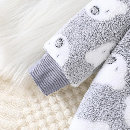 Yanmucy Newborn Baby Winter Romper with Hood Cartoon Bear Baby Snowsuit Warm Fleece Zip Baby Girl Boy Jumpsuit 0-18 Months
