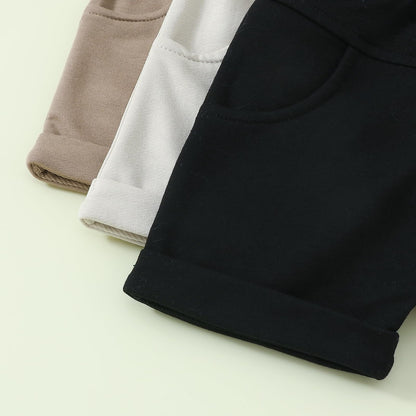 Himllauen Baby Jungen Shorts 3er-Pack Sommer Einfarbig Shorts 0-3 Jahre Kinder Kurze Hosen