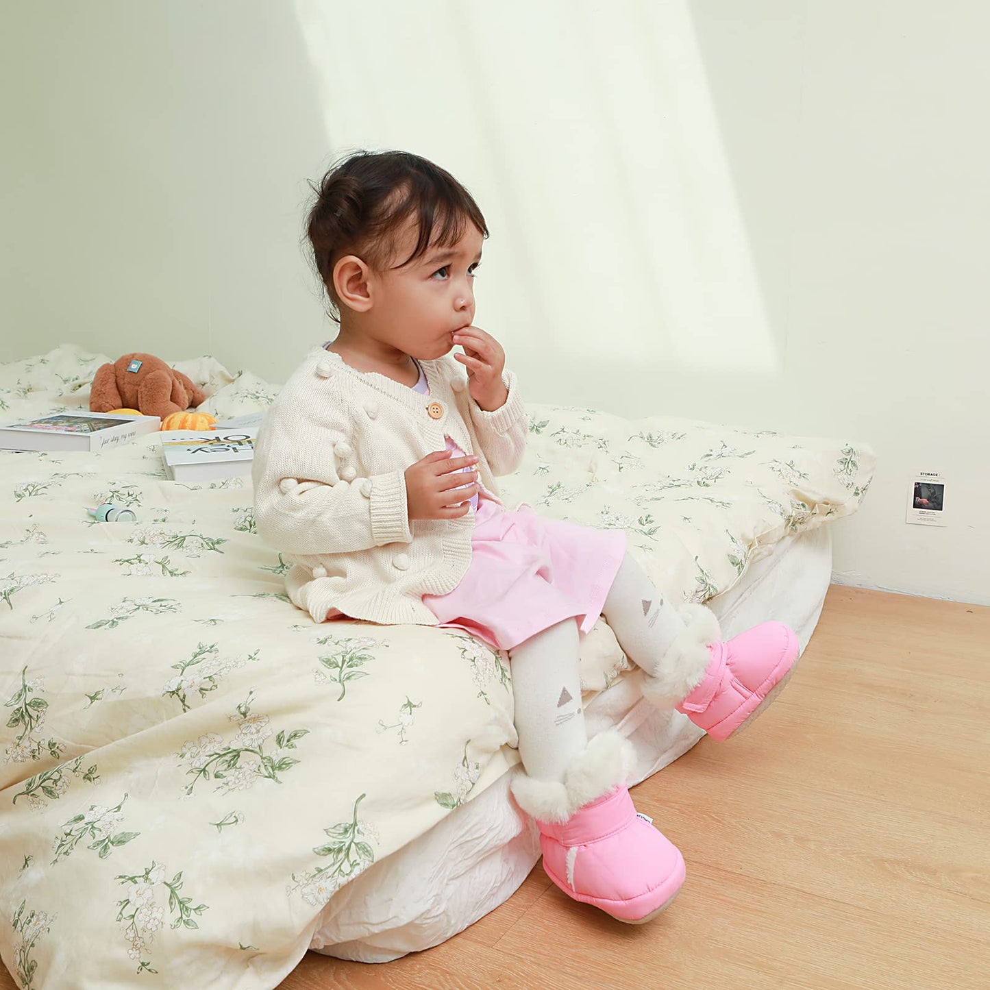 LACOFIA Baby Boys Girls Winter Shoes Baby Winter Boots with Non-Slip Soft Sole Crawling Shoes