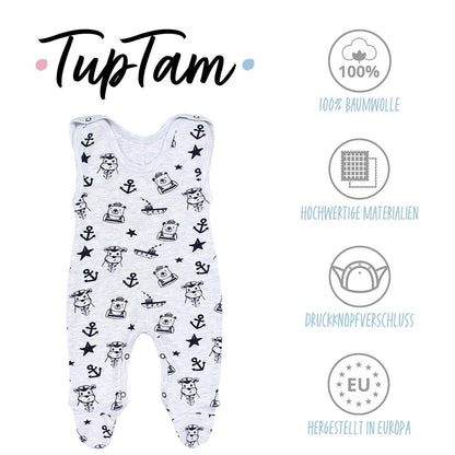 TupTam Baby Unisex Strampler mit Aufdruck Spruch 5er Pack