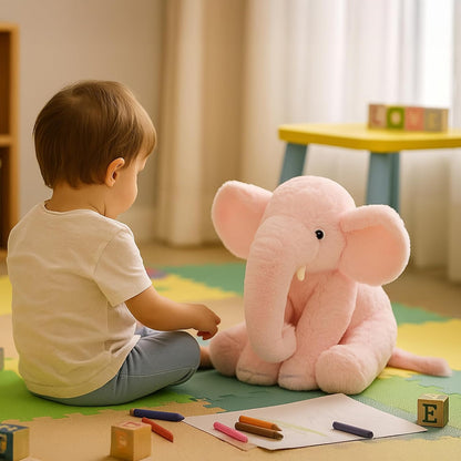 Plüsch Elefant 33 cm – Weiches rosa Kuscheltier mit großen Ohren & Langer Nase – Niedliches Stofftier für Kinder & Deko | Für Jungen, Mädchen, Kinder, Babyparty, Schlafzimmer, Weihnachten, Geburtstagsgeschenke