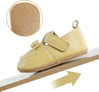 Cheerful Mario Baby Mädchen Schuhe Baby Ballerina Schuhe Lauflernschuhe Taufe Schuhe mit Bowknot PU Leder Babyschuhe
