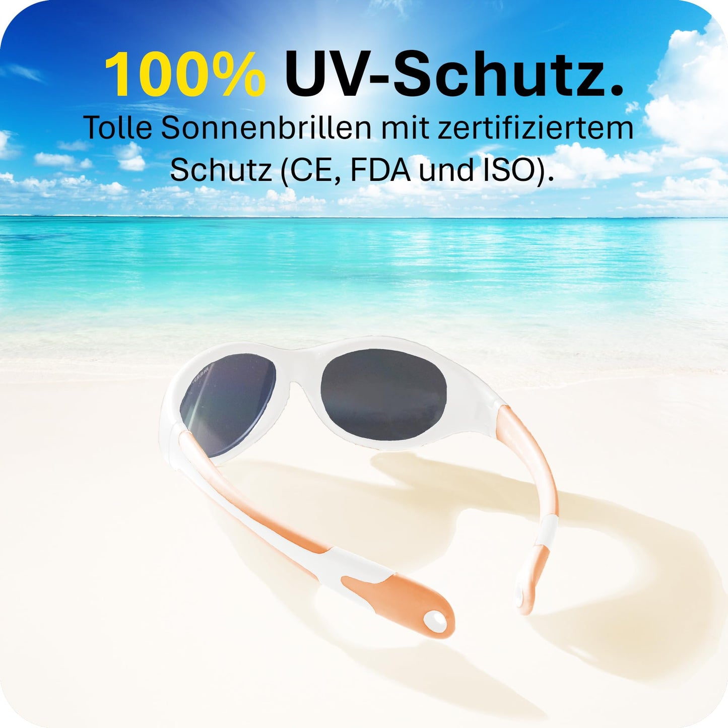 Mausito Children's Sunglasses 2-4 Years & 5-8 Years Comparison Winner Children's Sunglasses 100% UV Protection Flexible Non-Toxic Children's Sunglasses with Strap European Design Made for Children