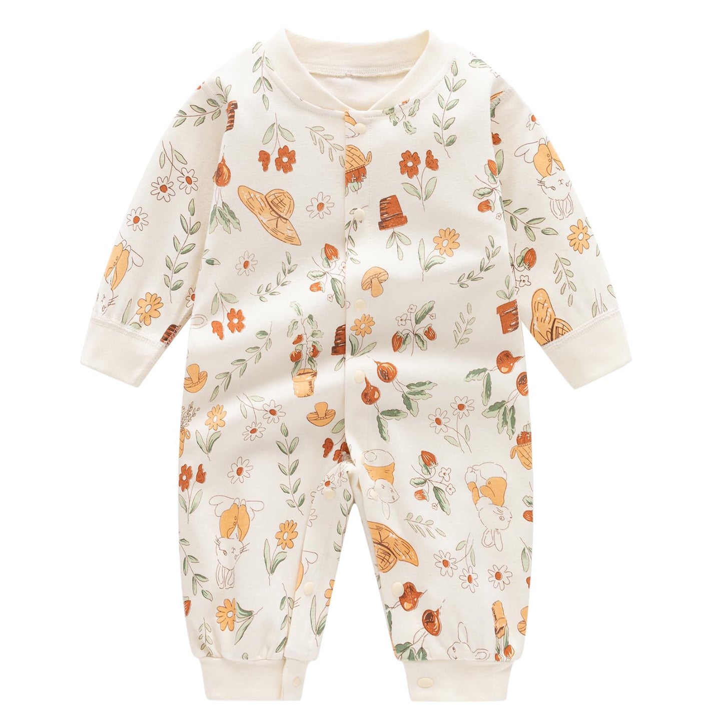 Babyschlafanzug Jungen Strampler, Baumwolle Einteiler mit Druckknöpfen - Atmungsaktiv Langlebig Weich - Ideal zum Spielen Schlafen 0-3 Monate