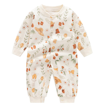 Babyschlafanzug Jungen Strampler, Baumwolle Einteiler mit Druckknöpfen - Atmungsaktiv Langlebig Weich - Ideal zum Spielen Schlafen 0-3 Monate