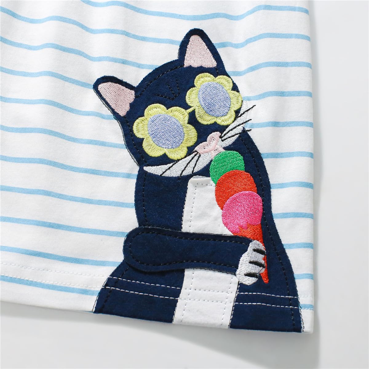 Kleinkind Mädchen Kurze Ärmel Ostern Kleid Baumwolle lässig Jersey Shirt Playwear Applique Kleid