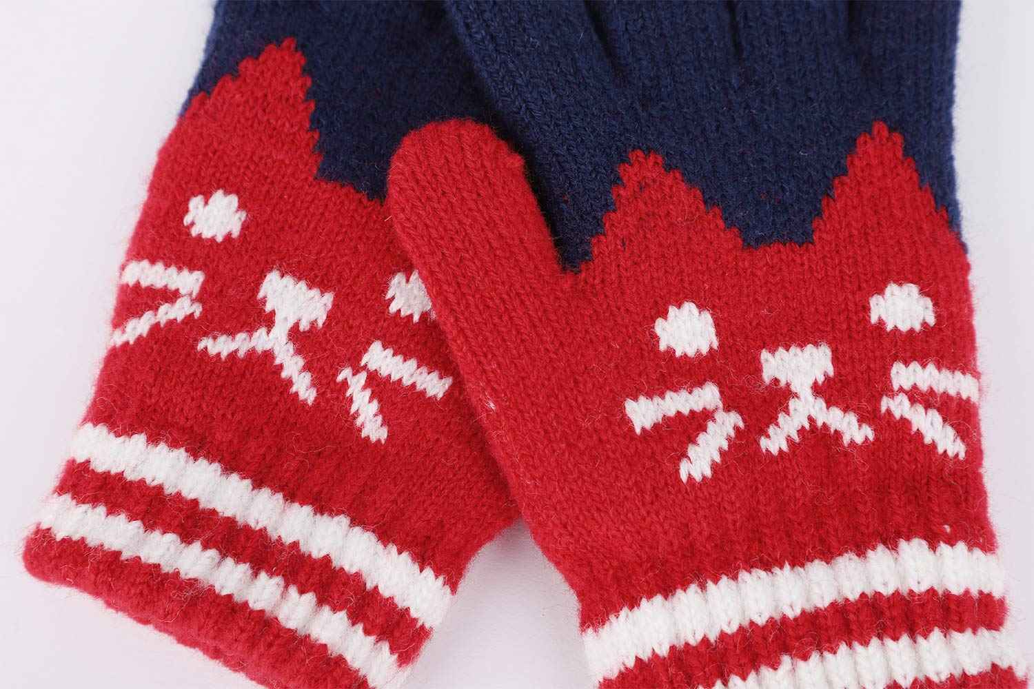 Children's Warm Winter Gloves / Mittens with Plush Lining, Cute Ski Gloves, 3 - 8 Years Old, for Skiing / Snowboarding / Playing / Running