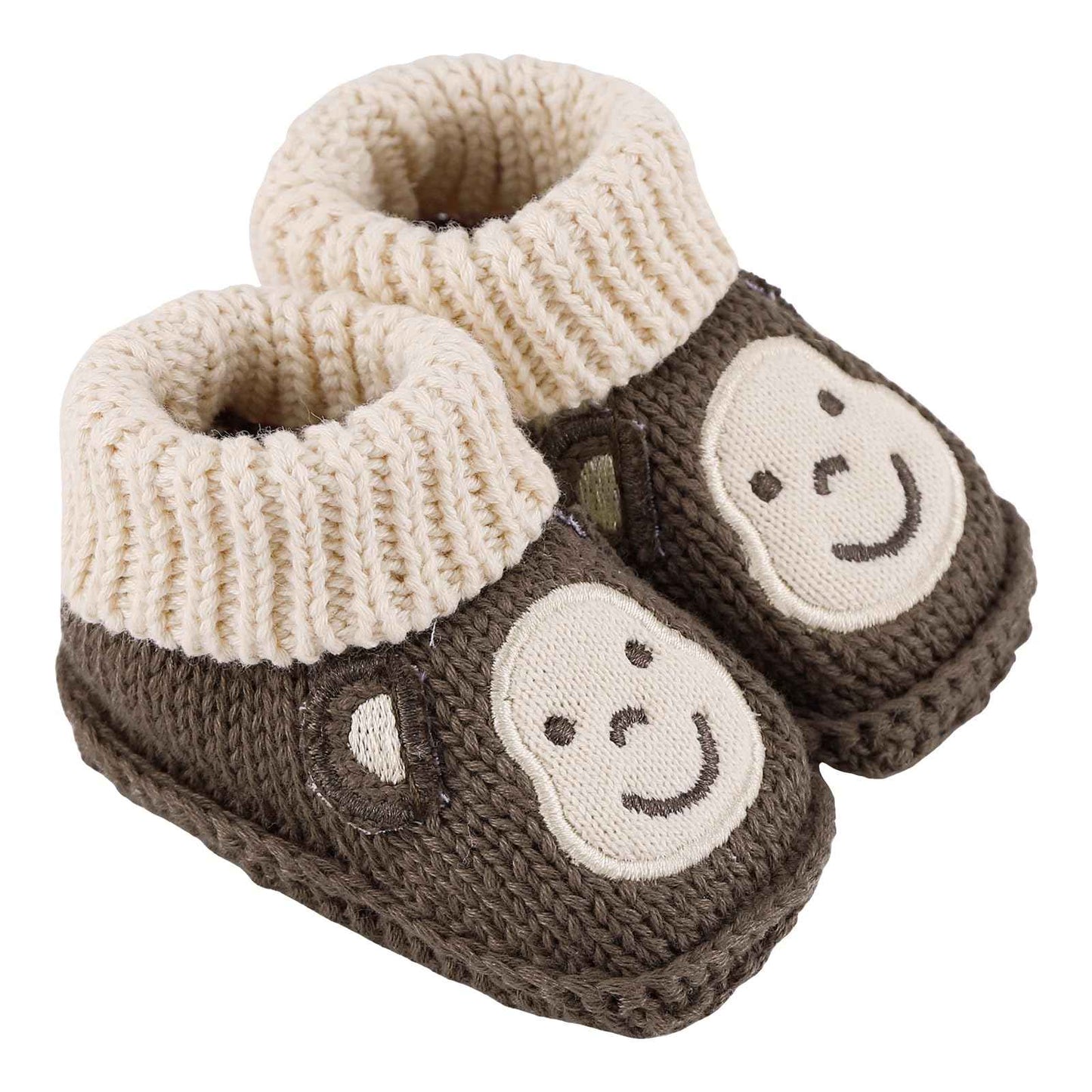 LACOFIA 2 Pairs Newborn Knitted Baby Shoes Soft Baby Boys Girls Ankle Boots 0-3 Months
