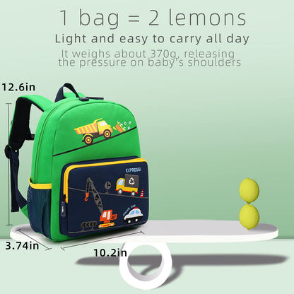 willikiva Car Dinosaur Toddler Kids Backpack for Boys and Girls Kids Waterproof Preschool Bag