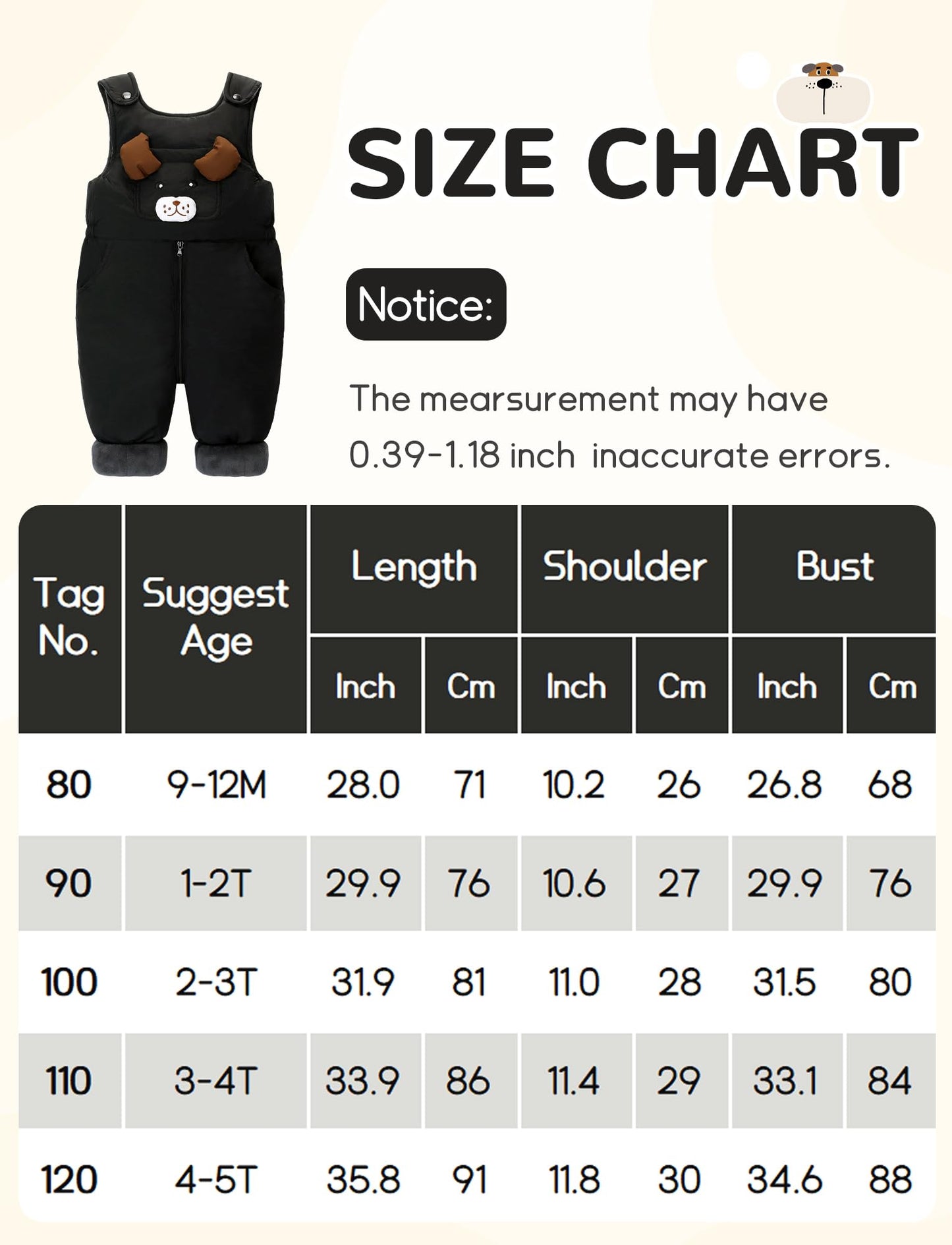 FEOYA Baby snowsuit winter stitch girls winter jacket fleece cute. Children's clothing sleeveless fashion boys romper lined round neck collar warm with zip black 9 months - 4 years