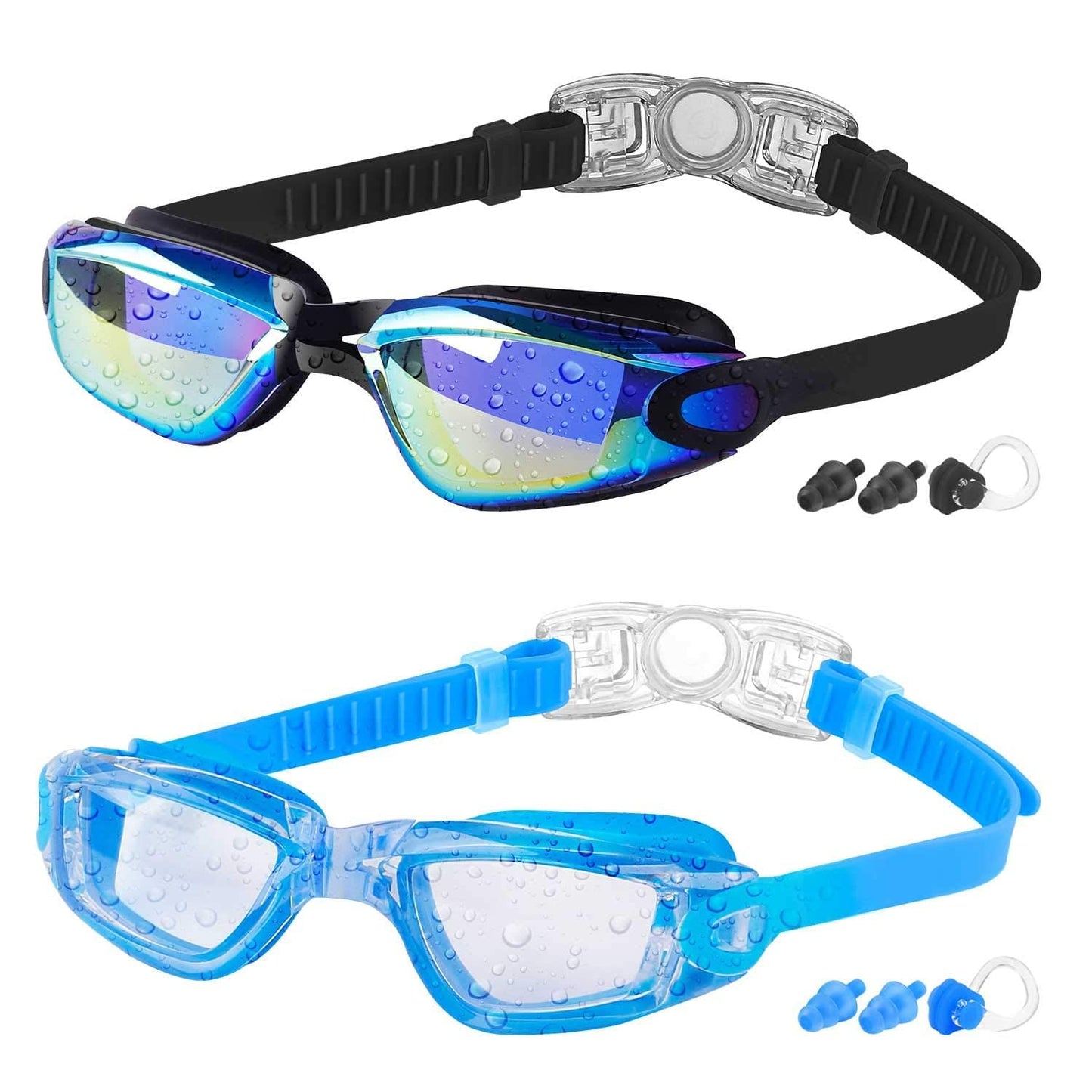 COOLOO Schwimmbrille Kinder, 2 Stück Schwimmbrille für Kinder Kind Jungen Mädchen Junior 3-15 Jahre,Anti-Fog,Kein Auslaufen