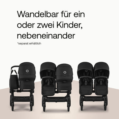 Bugaboo Donkey 6 Single, 2-in-1-Kinderwagen, für Neugeborene & Kleinkinder | umbaubar zum Doppel- und Zwillingskinderwagen, doppelter Stauraum und komfortable Einhand-Lenkung, Heritage Black Meloni2