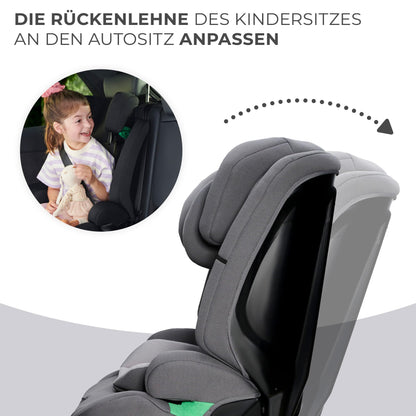 Kinderkraft SAFETY FIX 2 I-SIZE 76-150 cm Kindersitz 9-36 kg, Kinderautositze mit isofix, Einstellung der Kopfstütze, spezielle Sicherheitssysteme, 5 punkt gurte, Einsatz im set, Schwarz - Meloni2