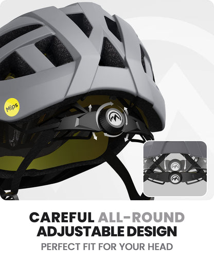 OutdoorMaster MIPS Bike Helmet - Two removable inner linings &amp; ventilation in multi-environment - Bike helmet in mountain, highway for youth &amp; adults 