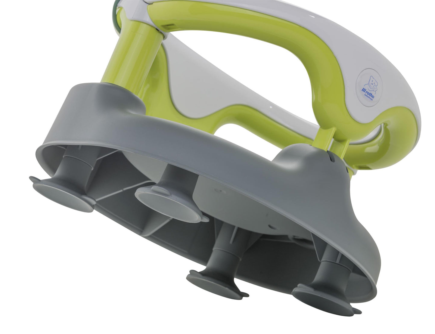 Rotho Babydesign Badewannensitz 3-farbig mit grauem Boden - Rutschfeste und hoher Sitzkomfort mit Kindersicherung - Sitzhilfe - Badesitz