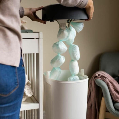Tommee Tippee Twist & Click Nappy Bin XL, Holds up to 60 Nappies, 76 cm High, Environmentally Friendly System with 1 Refill Cassette with Sustainably Covered Antibacterial Greenfilm