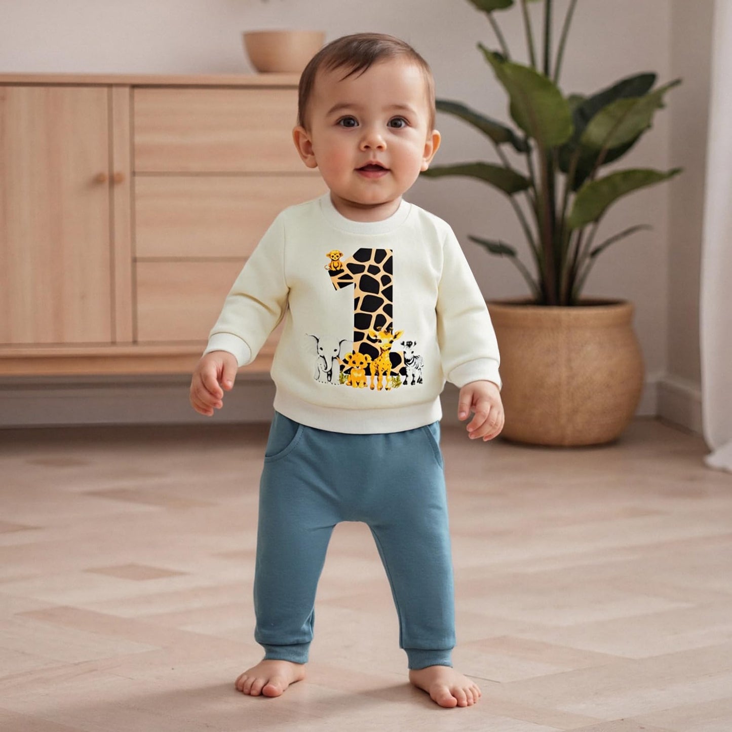 1. Jahr Geburtstag Outfit Baby Junge Kleidung Set Langarm Sweatshirt und Hose Kleidung Sets für Jungen
