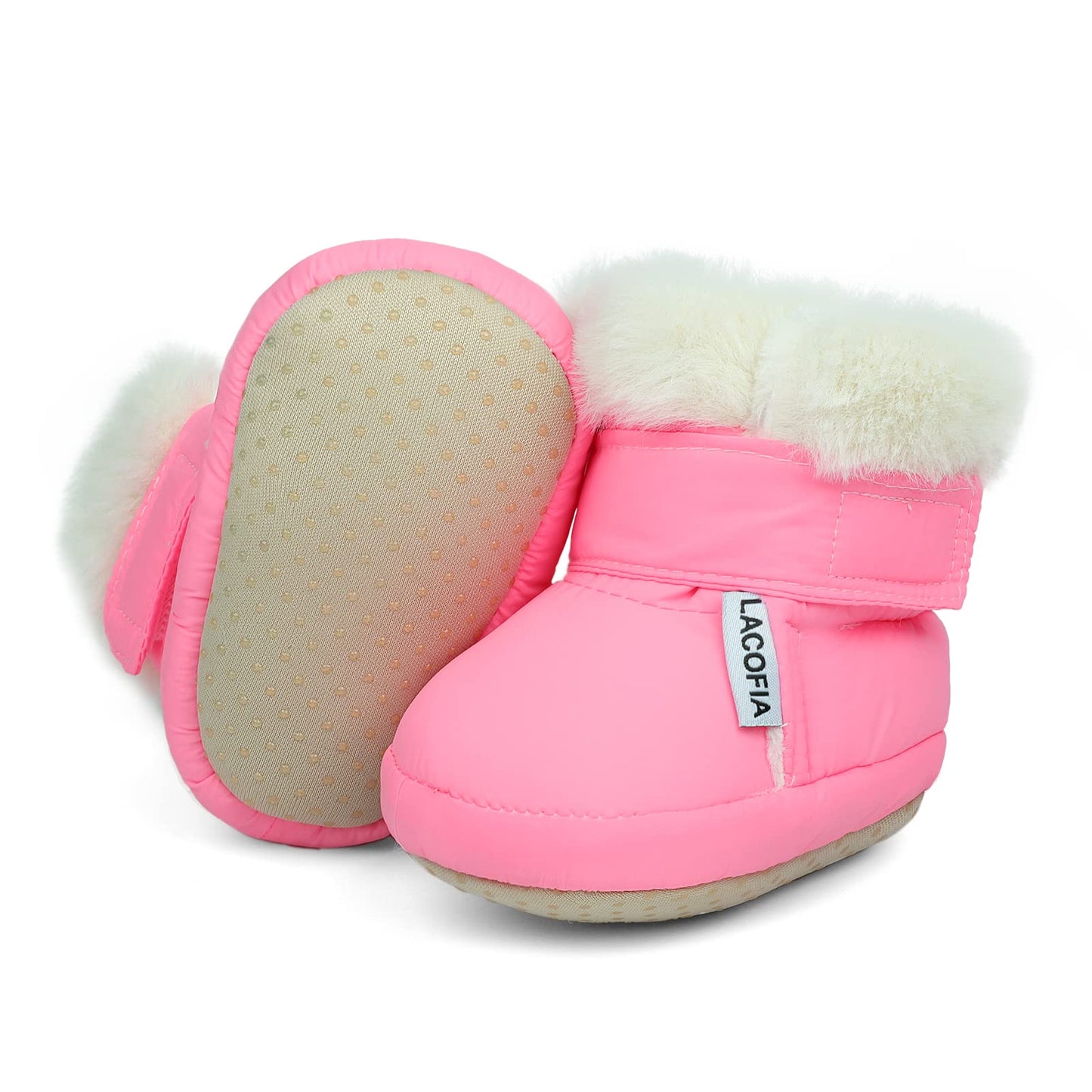 LACOFIA Baby Boys Girls Winter Shoes Baby Winter Boots with Non-Slip Soft Sole Crawling Shoes