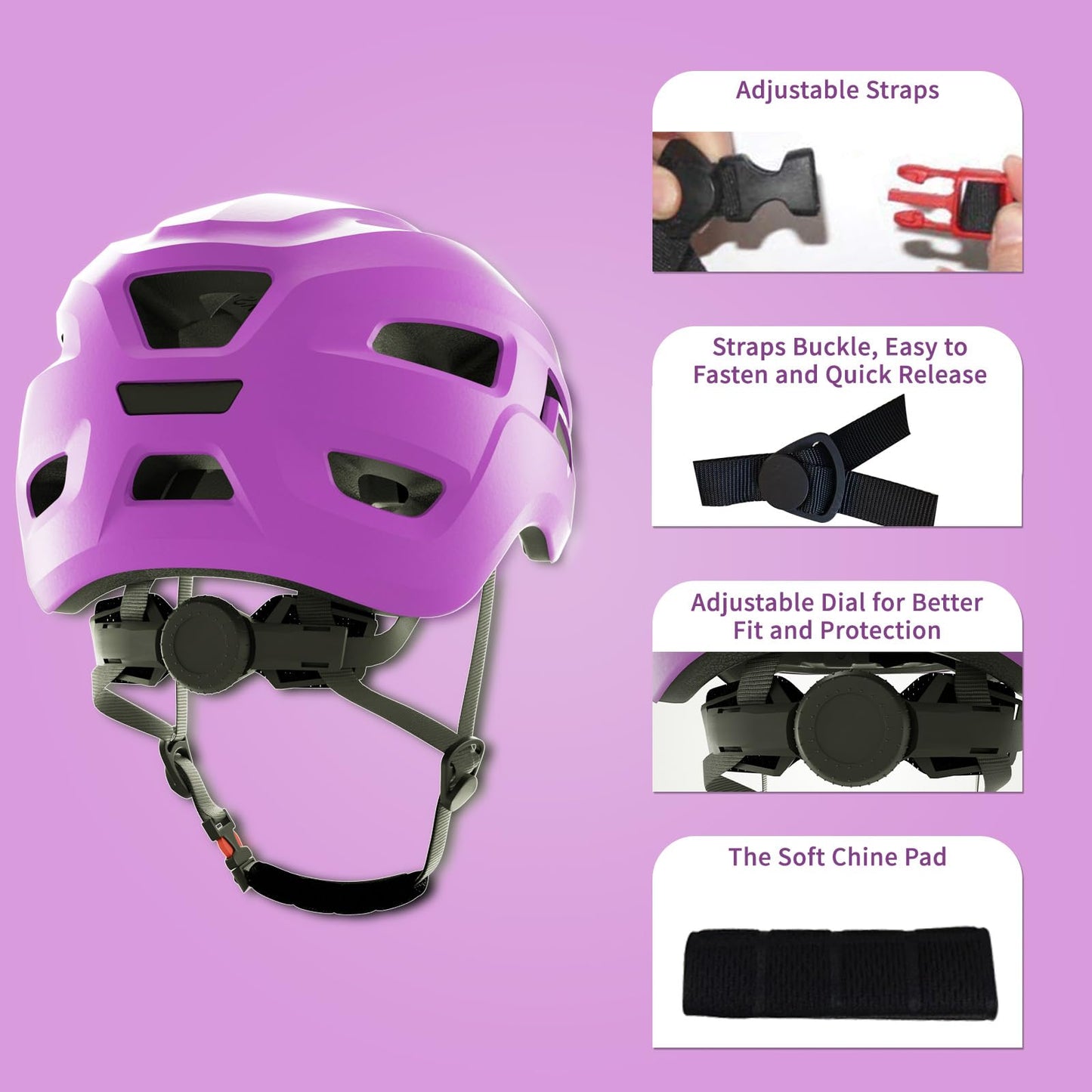 FAYDUDU Toddler Helmet Children's Bicycle Helmet Baby Multi-Sport Adjustable Helmet Sports Helmet Cycling Bicycle Scooter Skateboard Helmet Lightweight for Children Boys Girls from 2-8 Years Old
