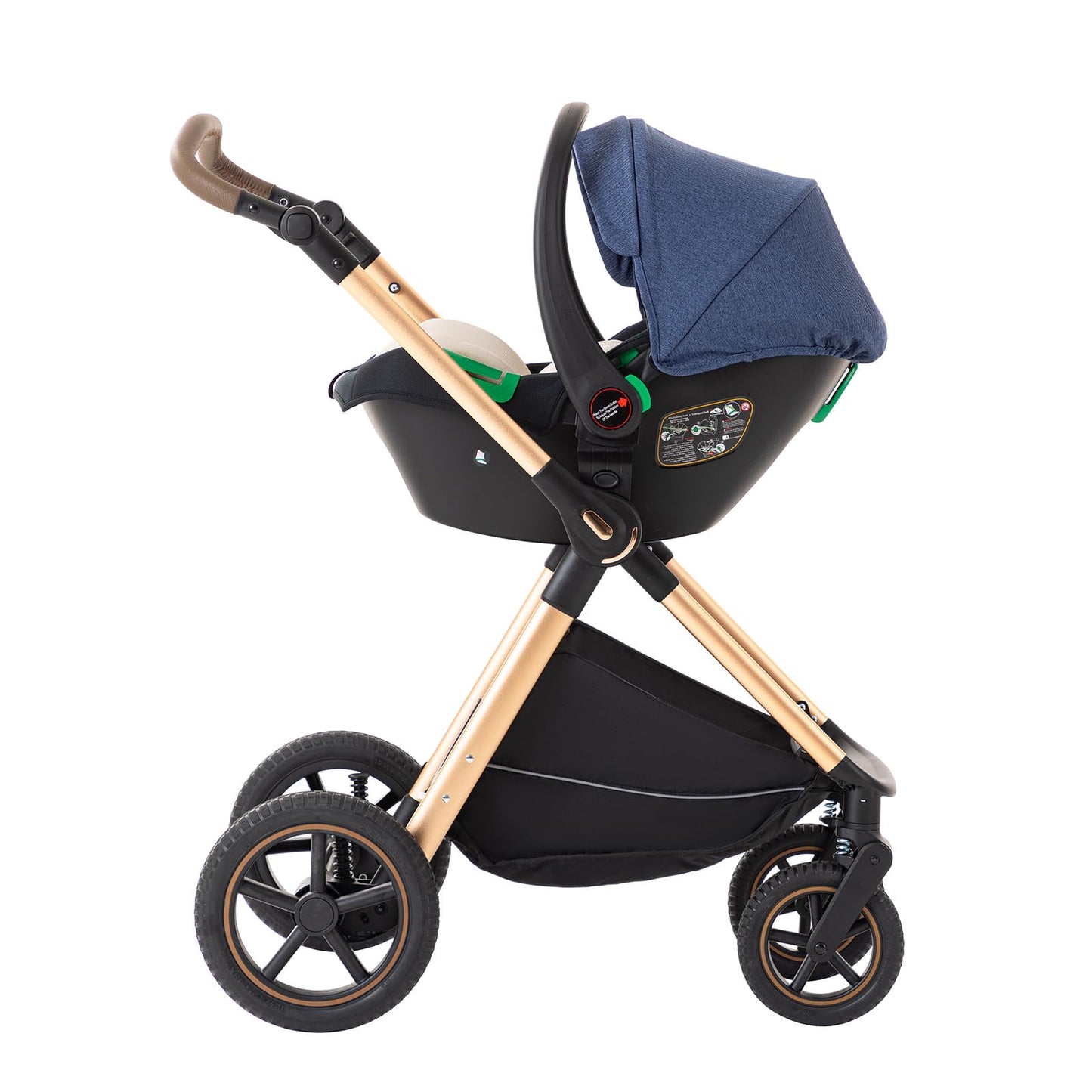 BEBBY 3-in-1 Kinderwagen KombiKinderwagen-Set 2-in-1 Buggy faltbar Luxus Hochlandschaft Neugeborenes Tragbarer Kinderwagen Zusammenklappbarer Kinderwagen Kinderwagen Travel System (D2-DEEPGREY)