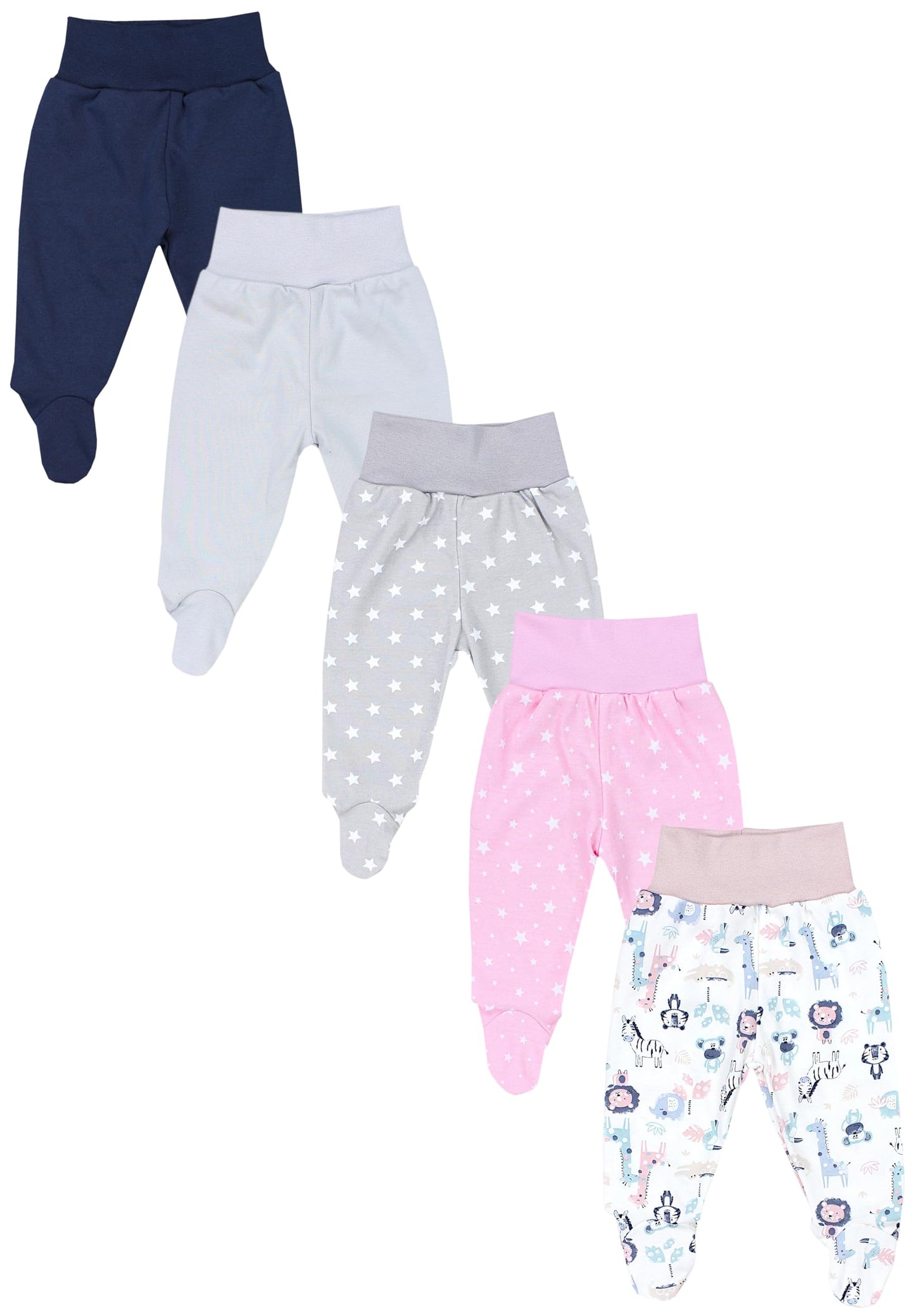 TupTam Baby Unisex Hose mit Fuß Bunte 5er Pack