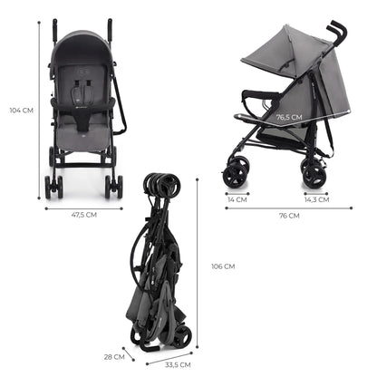 Kinderkraft TIK Kinderwagen, Liegebuggy, Sportwagen, Leicht - 6,5kg, Drehbare Vorderräder, Verstellbarer Griff, Stufenlose Einstellung der Rückenlehne, Schnelles Zusammenklappen, bis zu 17kg, Grün - Meloni2