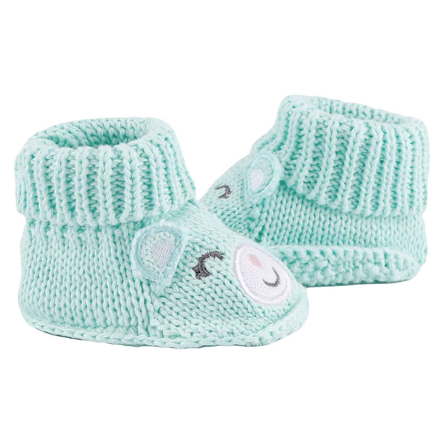LACOFIA 2 Pairs Newborn Knitted Baby Shoes Soft Baby Boys Girls Ankle Boots 0-3 Months