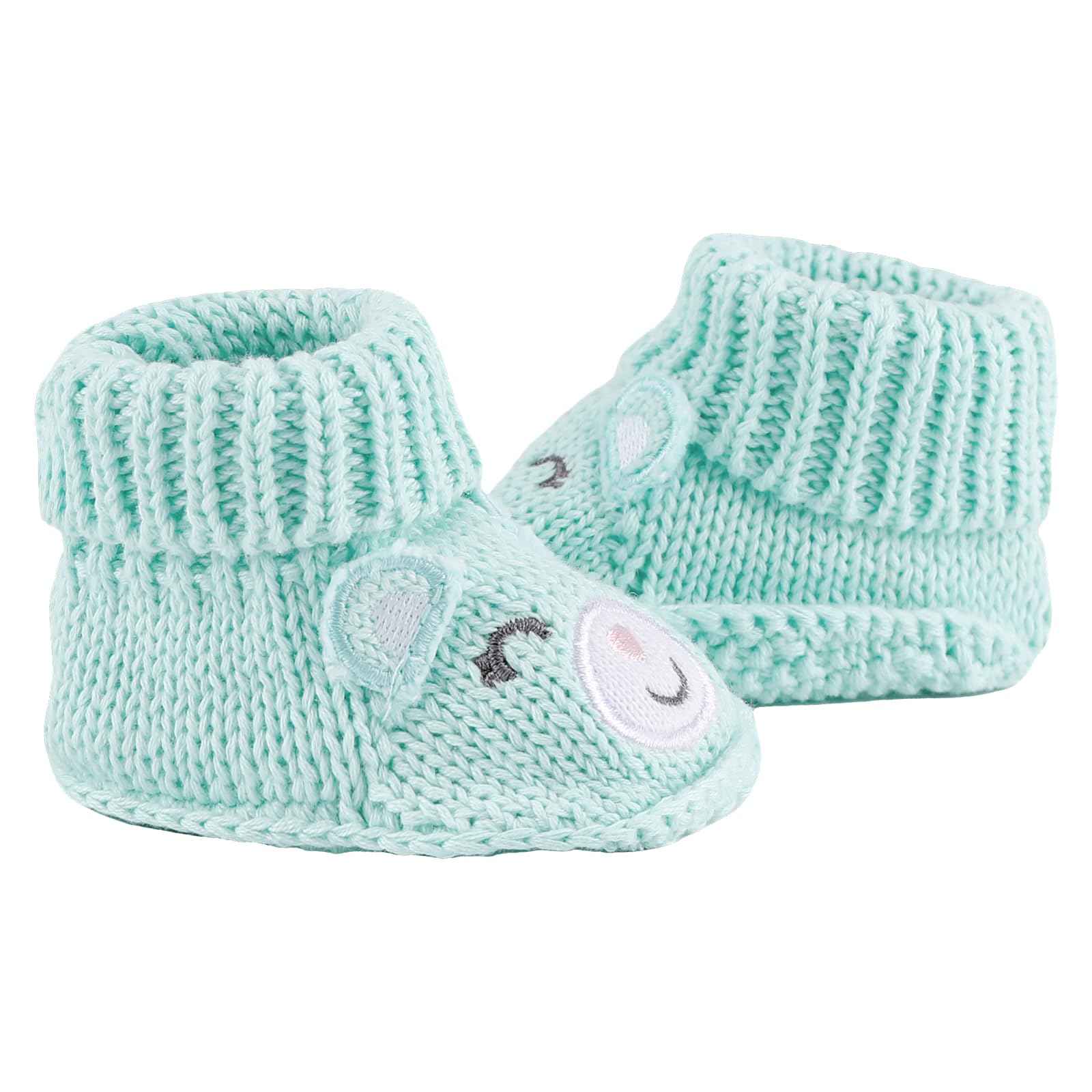LACOFIA 2 Pairs Newborn Knitted Baby Shoes Soft Baby Boys Girls Ankle Boots 0-3 Months